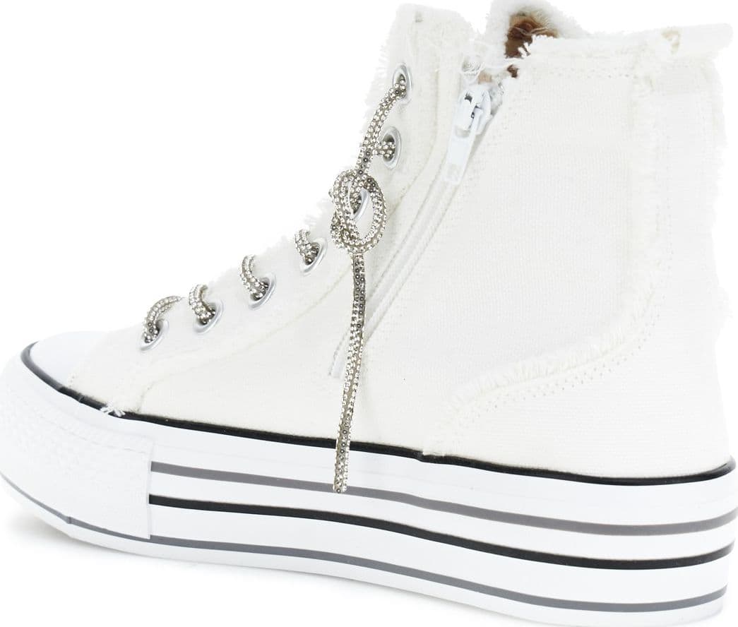SNEAKER MID IN CANVASS CON LACCI STRASS in Sneaker casual 3A Moda Mare Sport - Bellaria Igea Marina, commercioVirtuoso.it