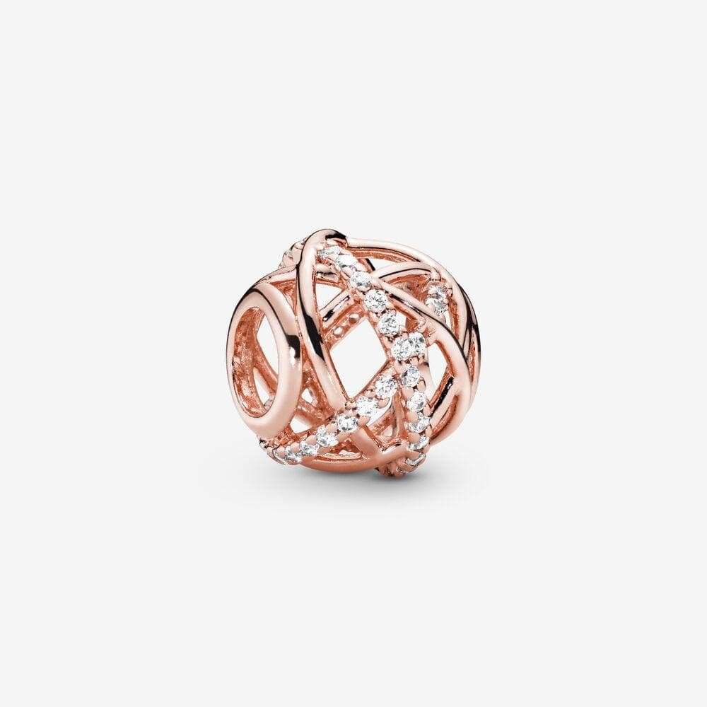 PANDORA Charm linee intrecciate e scintillanti