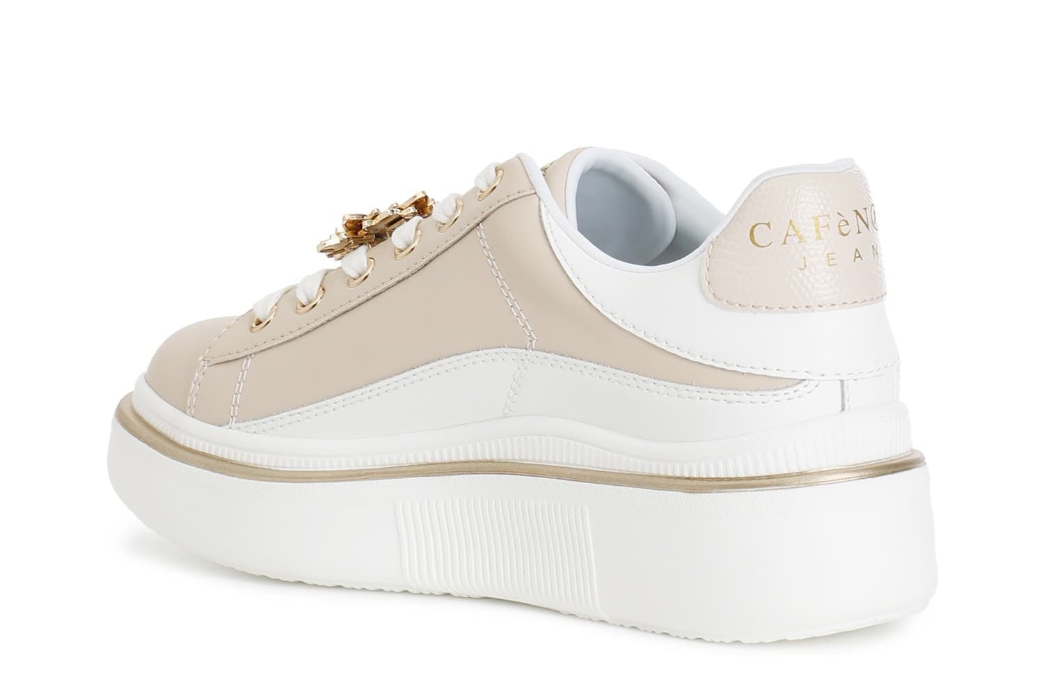 SNEAKER IN PELLE CON ACCESSORIO SMALTATO in Sneaker casual 3A Moda Mare Sport - Bellaria Igea Marina, commercioVirtuoso.it