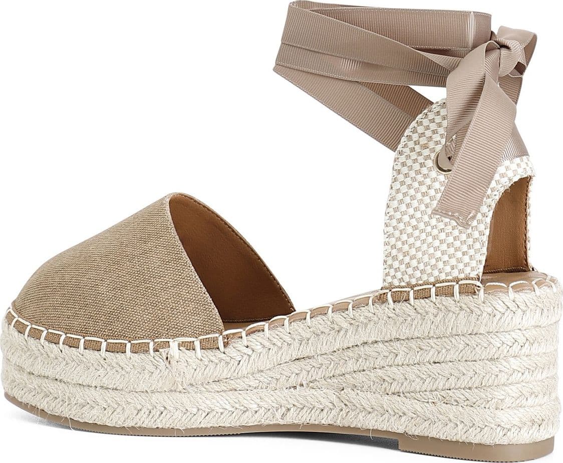 DÉCOLLETÉ IN CANVAS CON ALLACCIATURA ALLA SCHIAVA in Scarpe col tacco 3A Moda Mare Sport - Bellaria Igea Marina, commercioVirtuoso.it