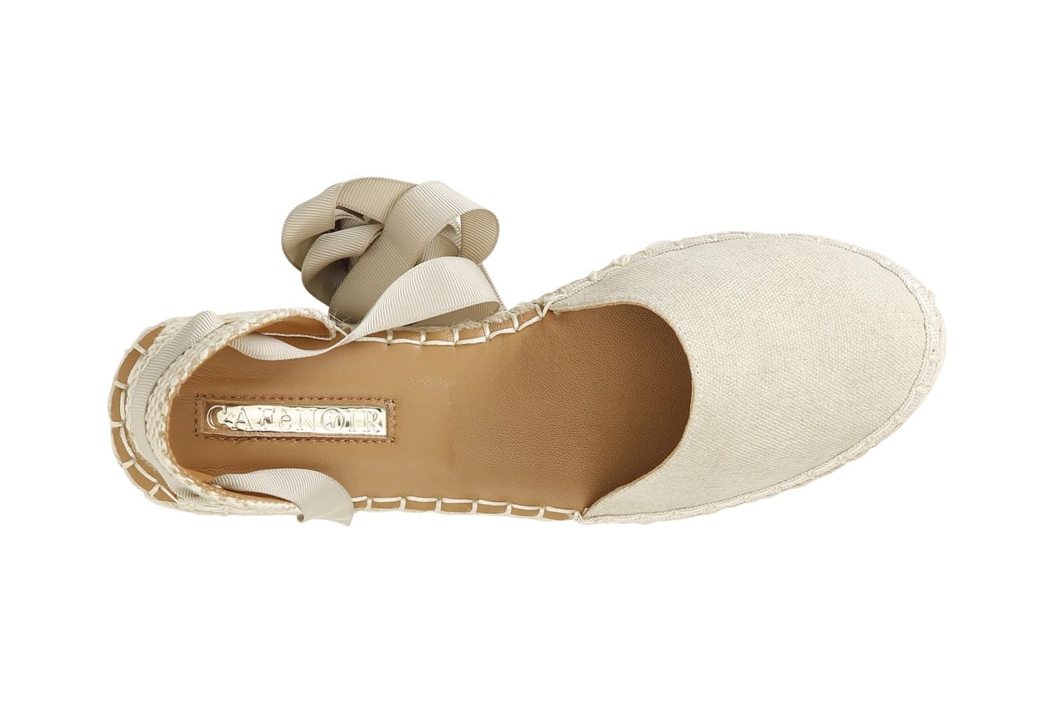 DÉCOLLETÉ IN CANVAS CON ALLACCIATURA ALLA SCHIAVA in Scarpe col tacco 3A Moda Mare Sport - Bellaria Igea Marina, commercioVirtuoso.it