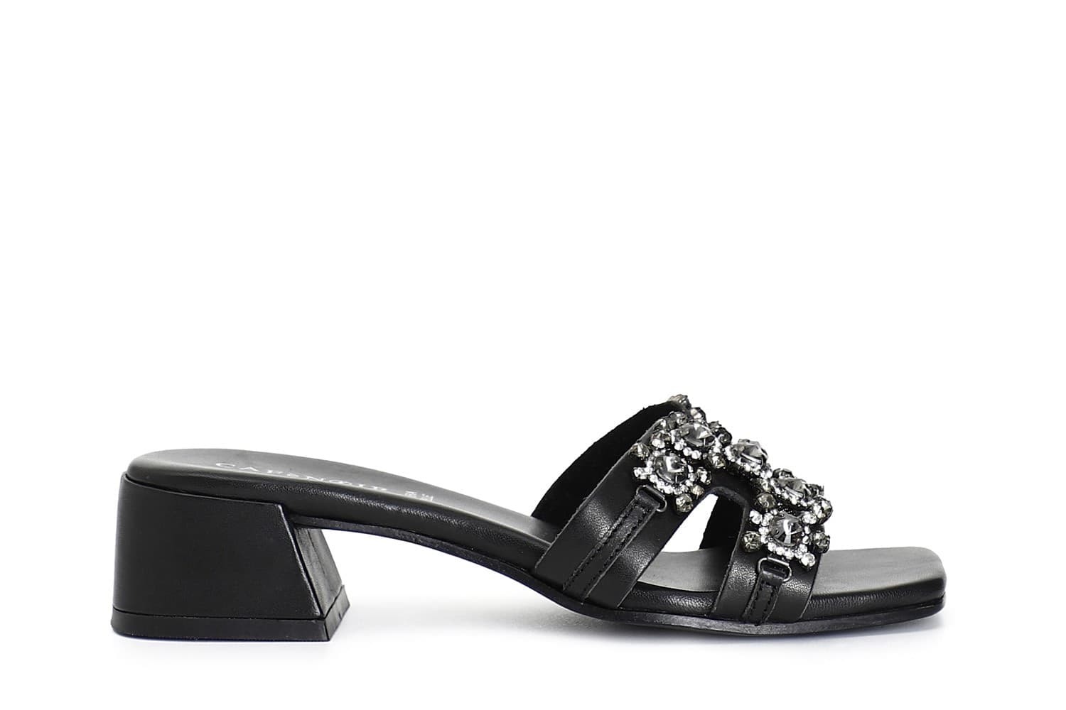 CIABATTA IN PELLE CON ACCESSORIO GIOIELLO