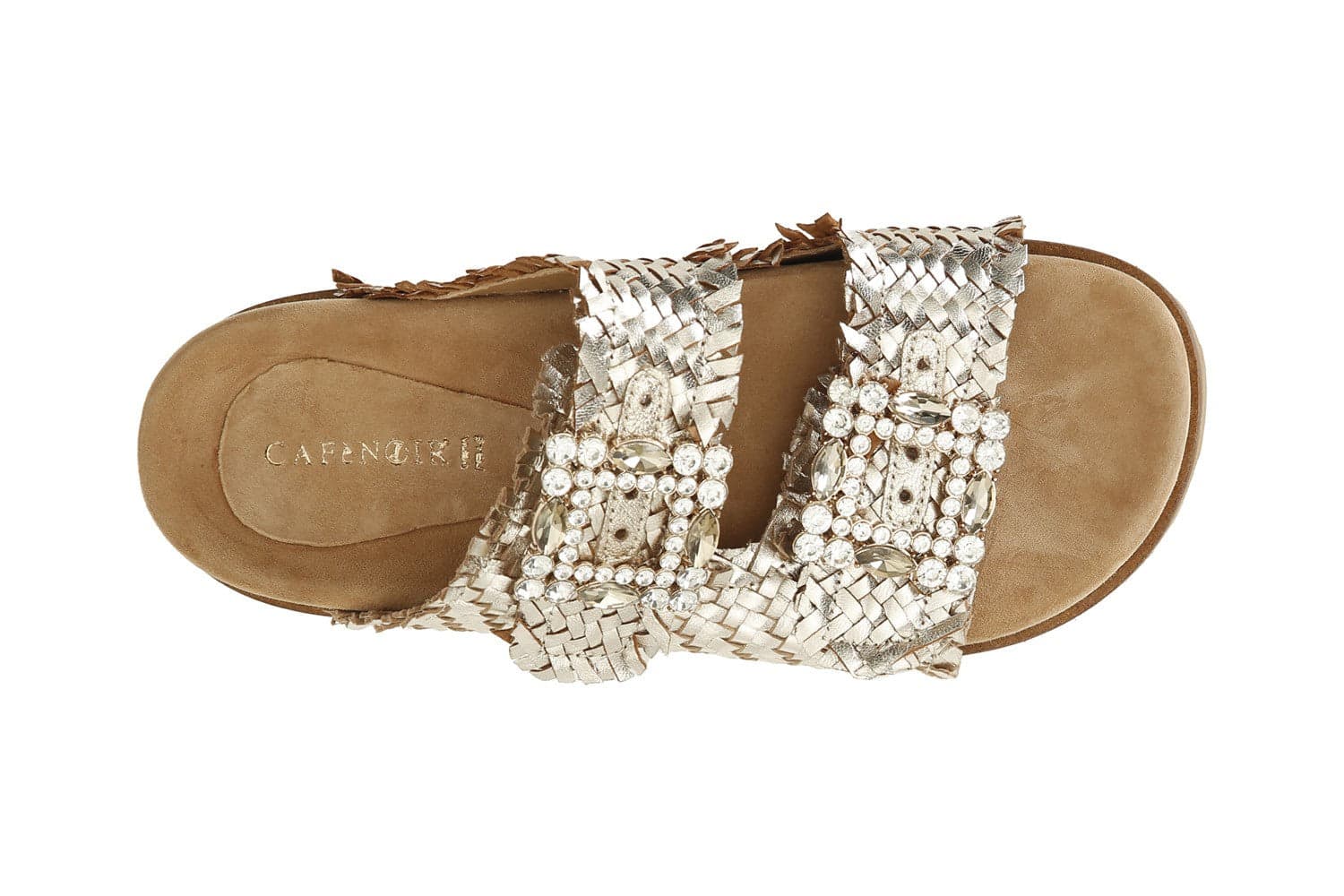 CIABATTA IN PELLE INTRECCIATA CON DOPPIA FIBBIA GIOIELLO FONDO ALTO in Ciabatte moda 3A Moda Mare Sport - Bellaria Igea Marina, commercioVirtuoso.it