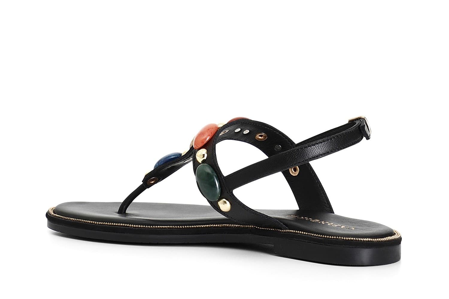 SANDALO INFRADITO IN PELLE CON PIETRE in Zoccoli 3A Moda Mare Sport - Bellaria Igea Marina, commercioVirtuoso.it