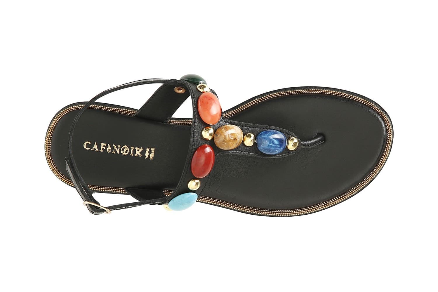 SANDALO INFRADITO IN PELLE CON PIETRE in Zoccoli 3A Moda Mare Sport - Bellaria Igea Marina, commercioVirtuoso.it