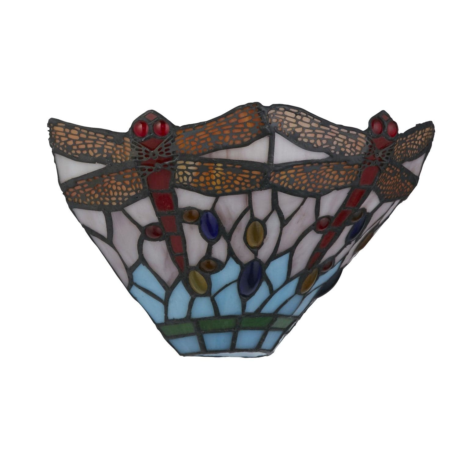 Applique Tiffany Libellula Acciaio Multicolor Vetro 1 Luce E14 in Applique LuceArt - Montecorvino Pugliano, commercioVirtuoso.it
