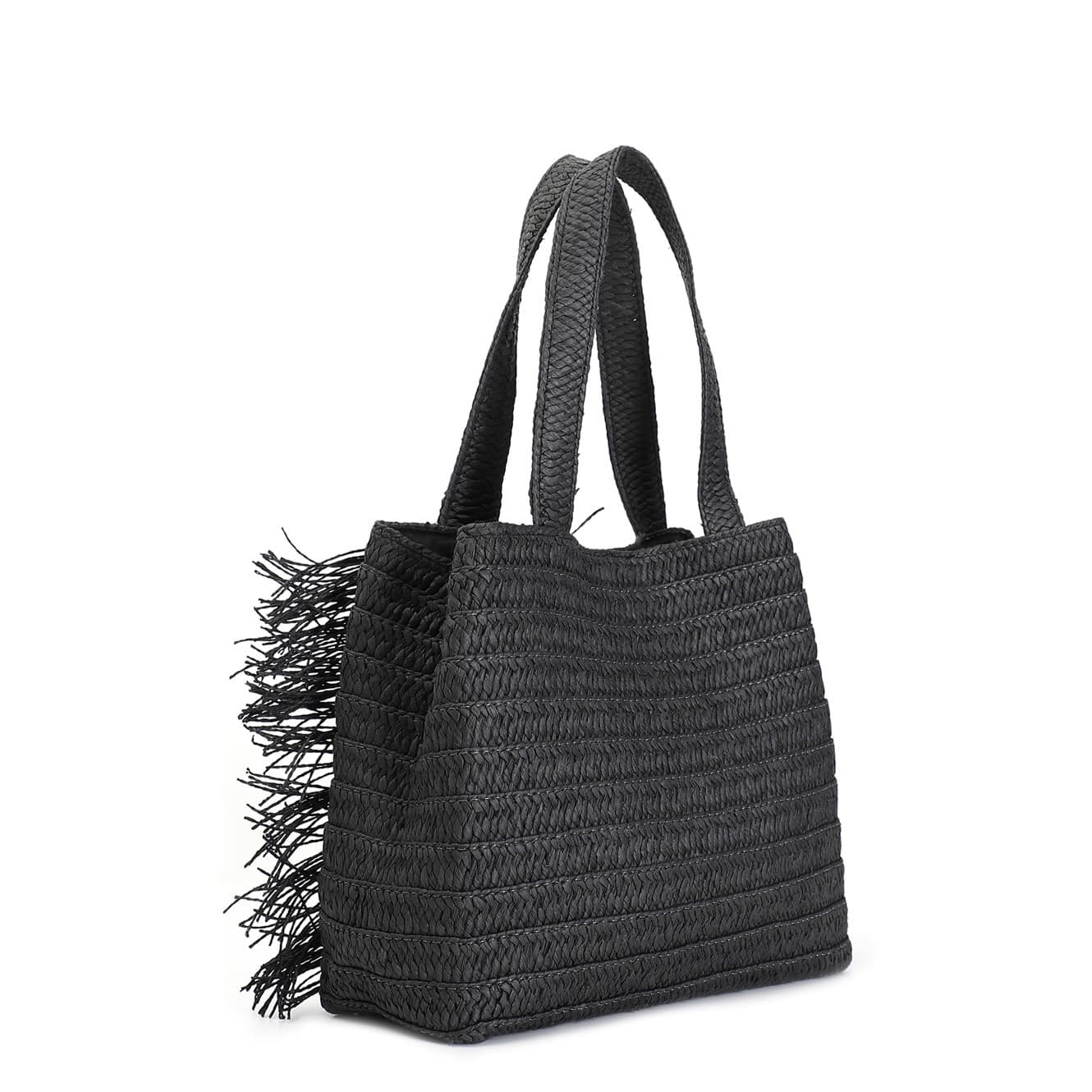 shopping in raffia con applicazione di bottoni e frange in Borse a tracolla 3A Moda Mare Sport - Bellaria Igea Marina, commercioVirtuoso.it