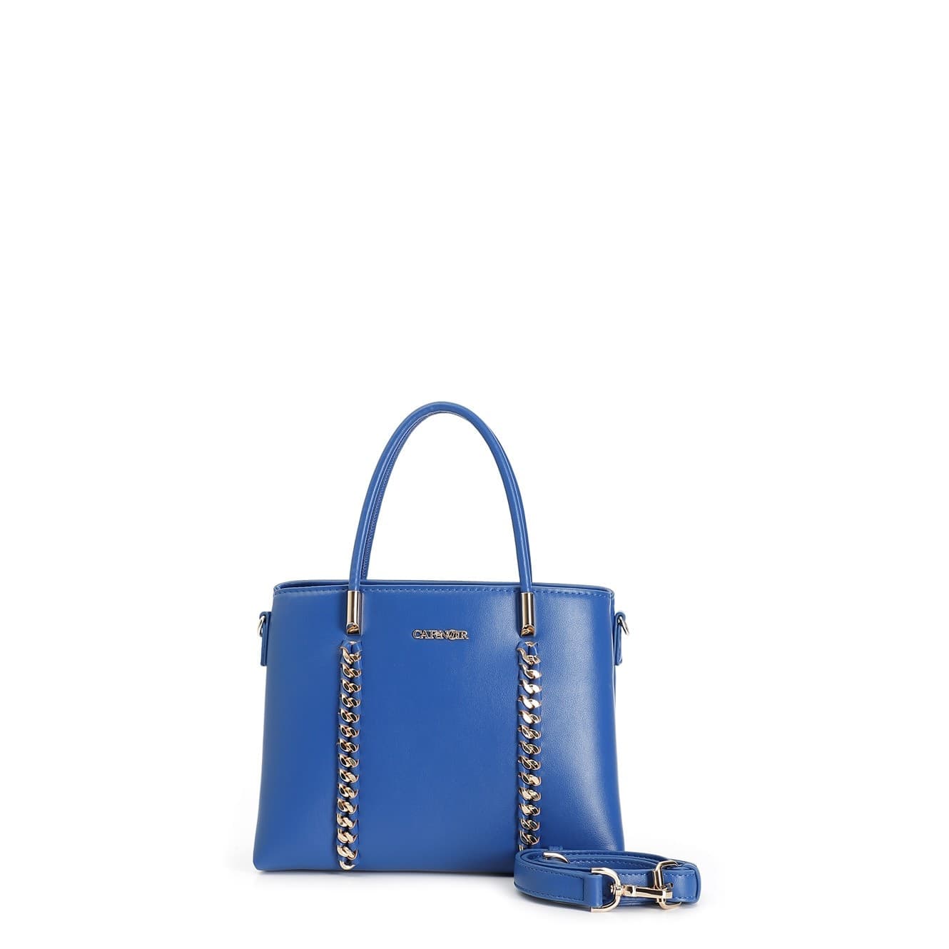 borsa con manici tubolari e applicazione di catene in metallo con infilatura, tr in Fabbricazione borse 3A Moda Mare Sport - Bellaria Igea Marina, commercioVirtuoso.it