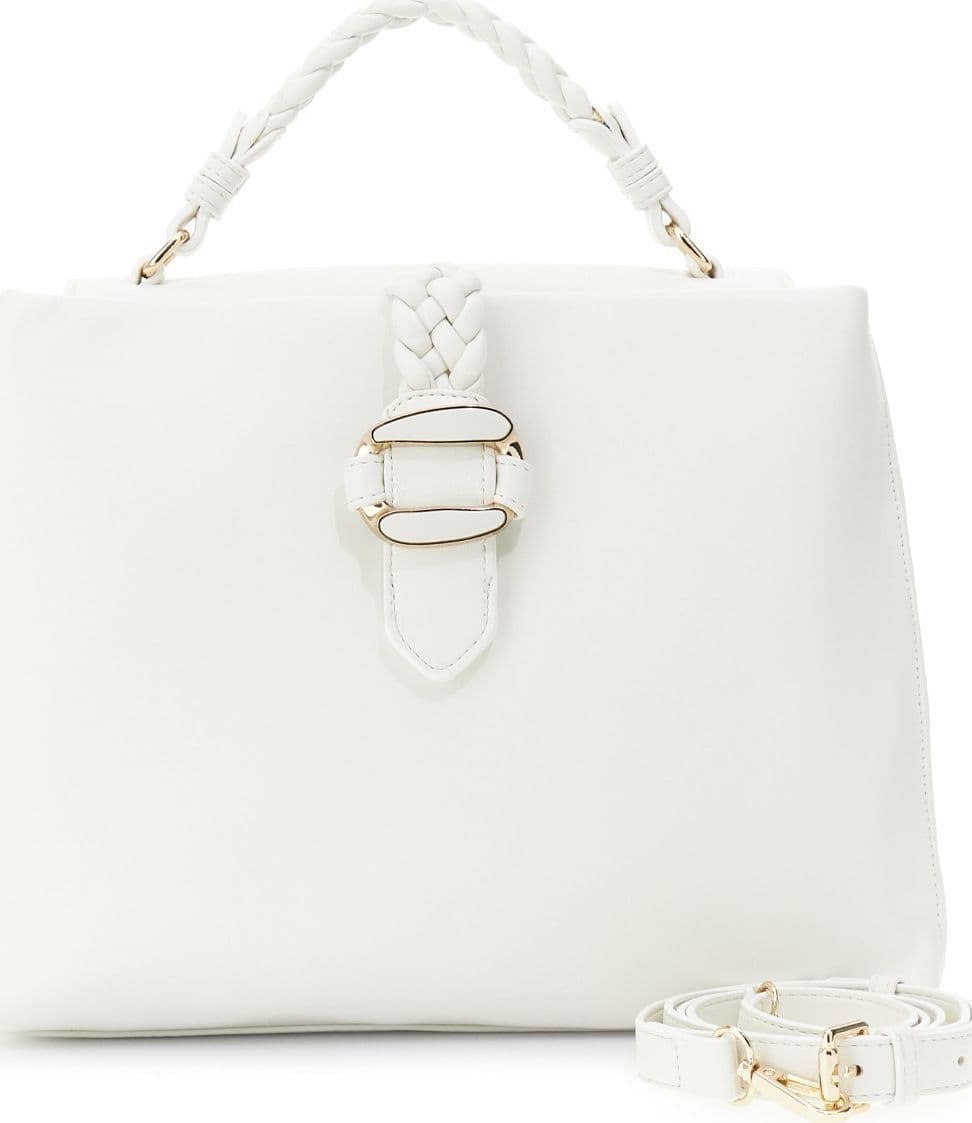 BORSA A MANO CON PATTINA,MANICO E PASSANTE A TRECCIA CON ACCESSORIO IN METALLO in Borse a spalla 3A Moda Mare Sport - Bellaria Igea Marina, commercioVirtuoso.it