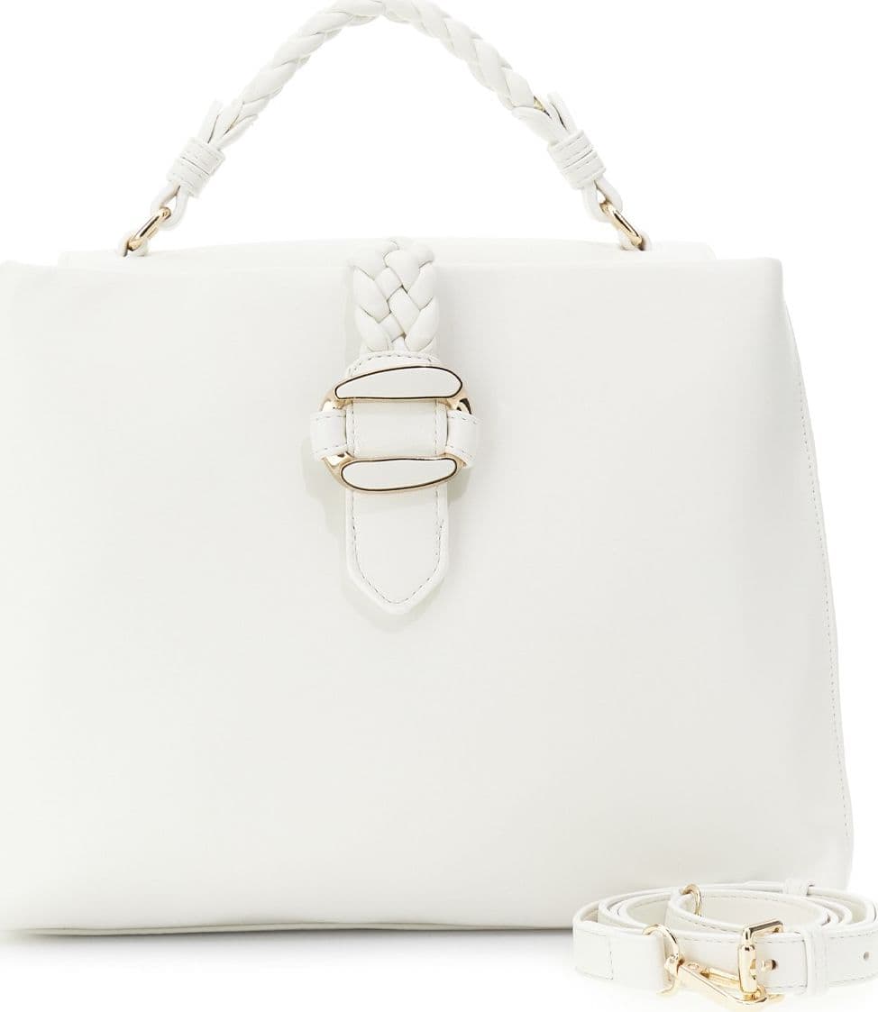 BORSA A MANO CON PATTINA,MANICO E PASSANTE A TRECCIA CON ACCESSORIO IN METALLO in Borse a spalla 3A Moda Mare Sport - Bellaria Igea Marina, commercioVirtuoso.it