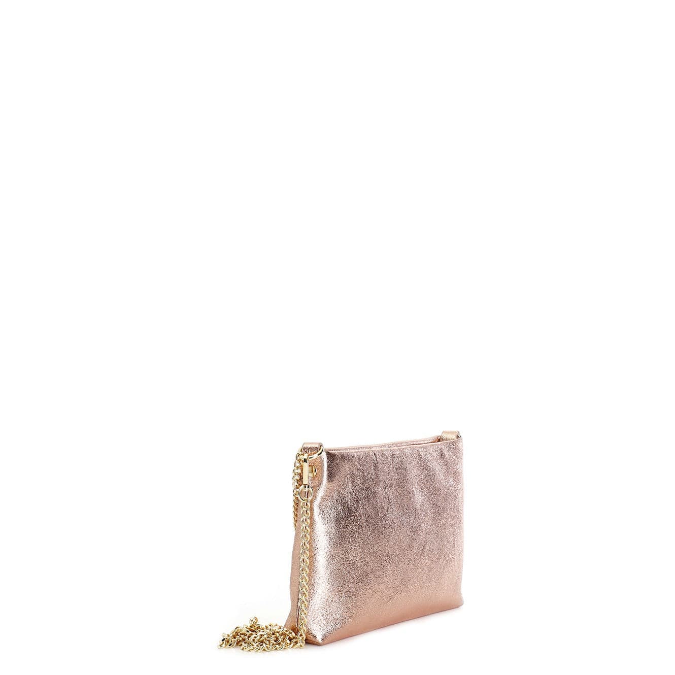 POCHETTE IN PELLE LAMINATA CON DOPPIA TARCOLLA IN CATENA in Pochette e Clutch 3A Moda Mare Sport - Bellaria Igea Marina, commercioVirtuoso.it