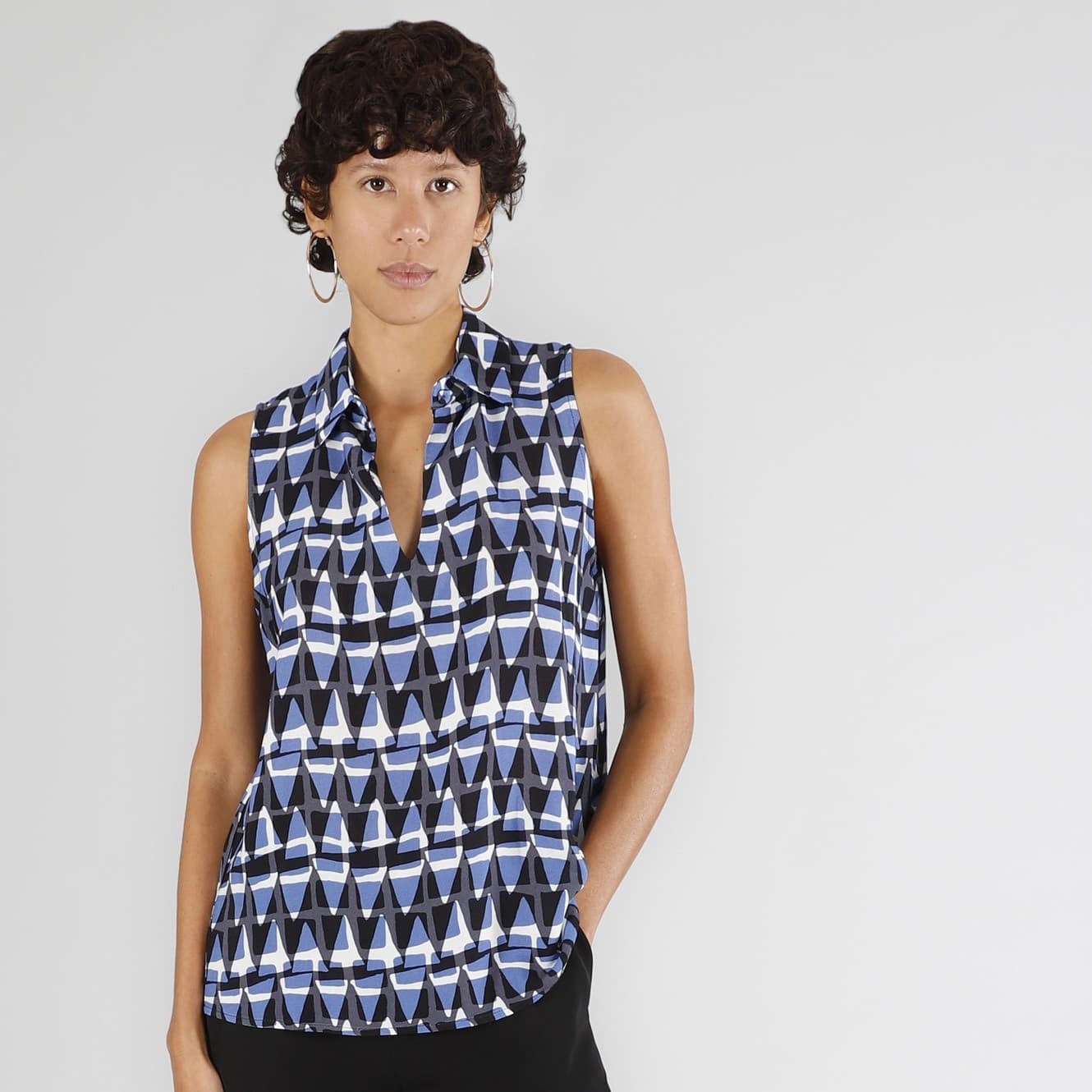 BLUSA SMANICATA STAMPATA in Canotte e top 3A Moda Mare Sport - Bellaria Igea Marina, commercioVirtuoso.it
