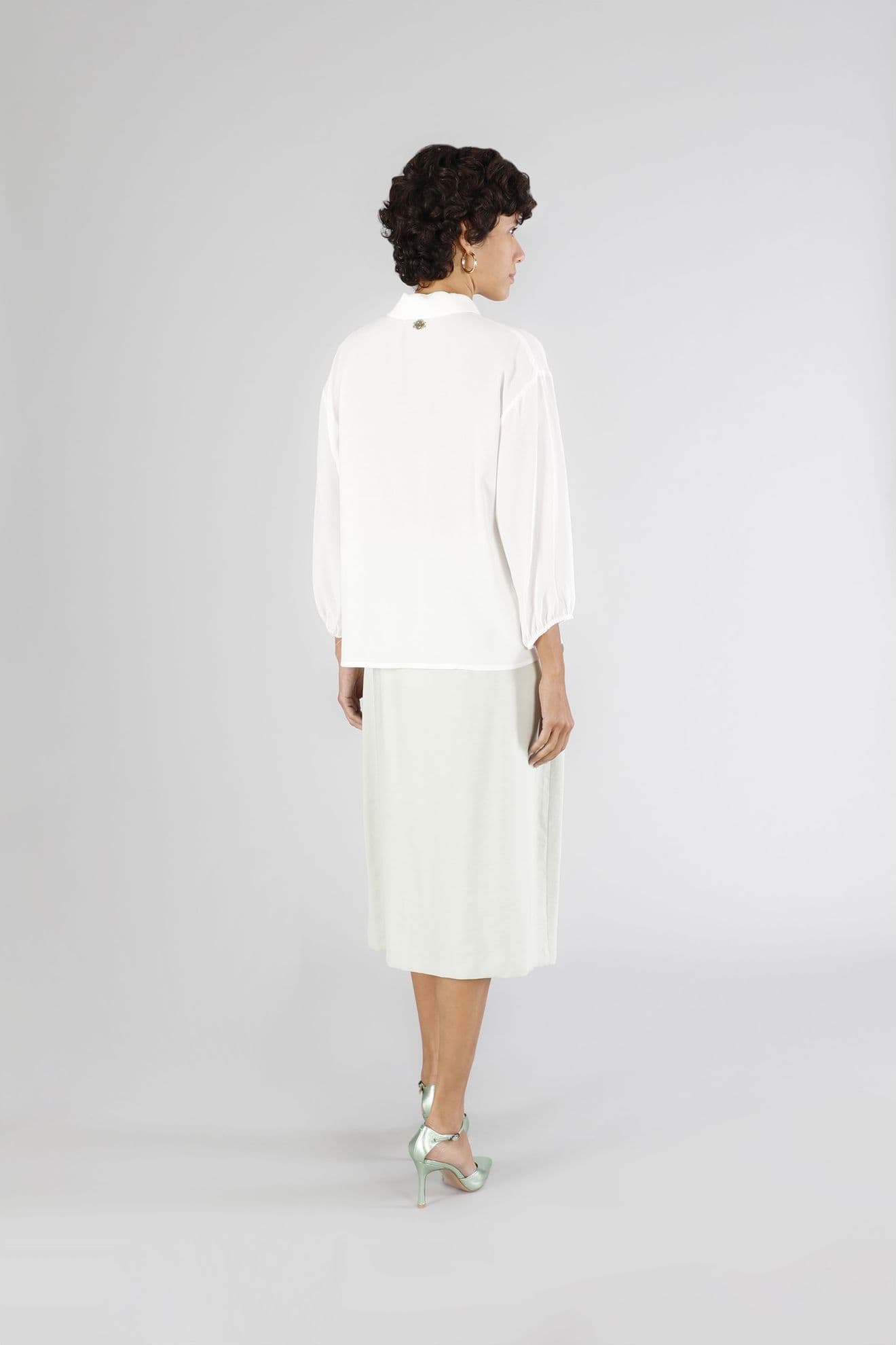 BLUSA IN MAROCAINE in Bluse e camicie 3A Moda Mare Sport - Bellaria Igea Marina, commercioVirtuoso.it