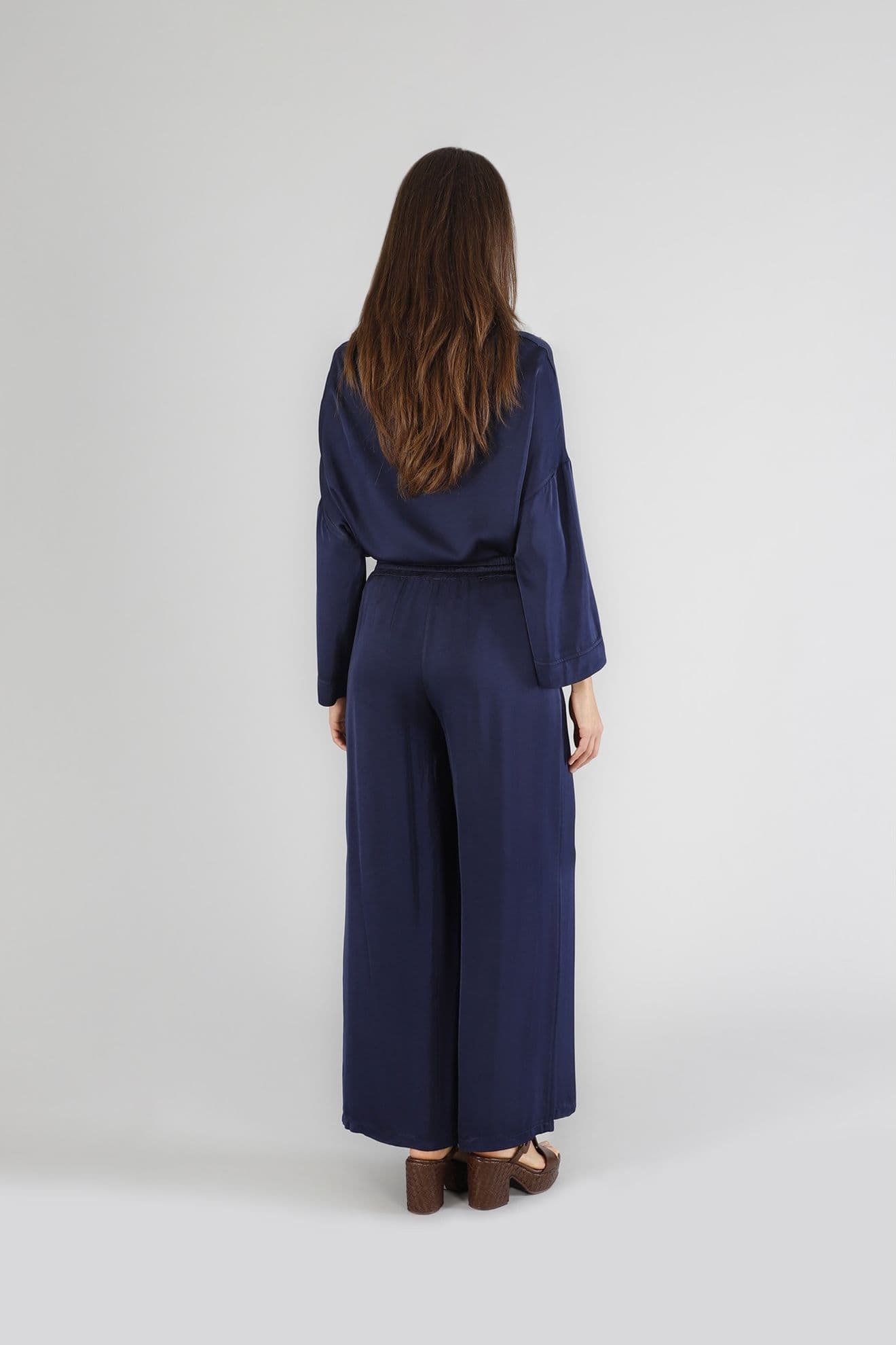 PANTALONI PALAZZO IN SATIN