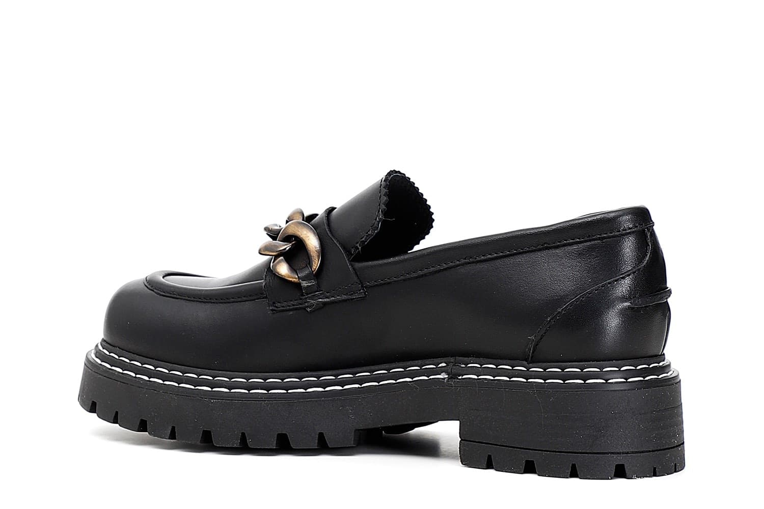 MOCASSINO IN PELLE CON ACCESSORIO CATENA in Loafer e mocassini 3A Moda Mare Sport - Bellaria Igea Marina, commercioVirtuoso.it