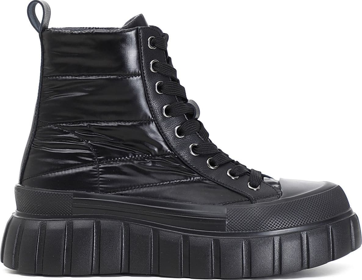 TRONCHETTO ALLACIATO IN TESSUTO LAMINATO TRAPUNTATO in Scarpe col tacco 3A Moda Mare Sport - Bellaria Igea Marina, commercioVirtuoso.it