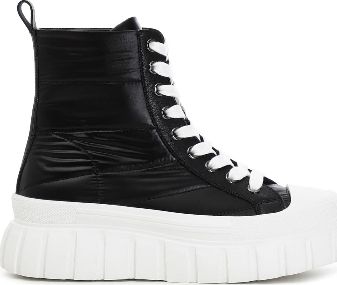 TRONCHETTO ALLACIATO IN TESSUTO LAMINATO TRAPUNTATO in Scarpe col tacco 3A Moda Mare Sport - Bellaria Igea Marina, commercioVirtuoso.it