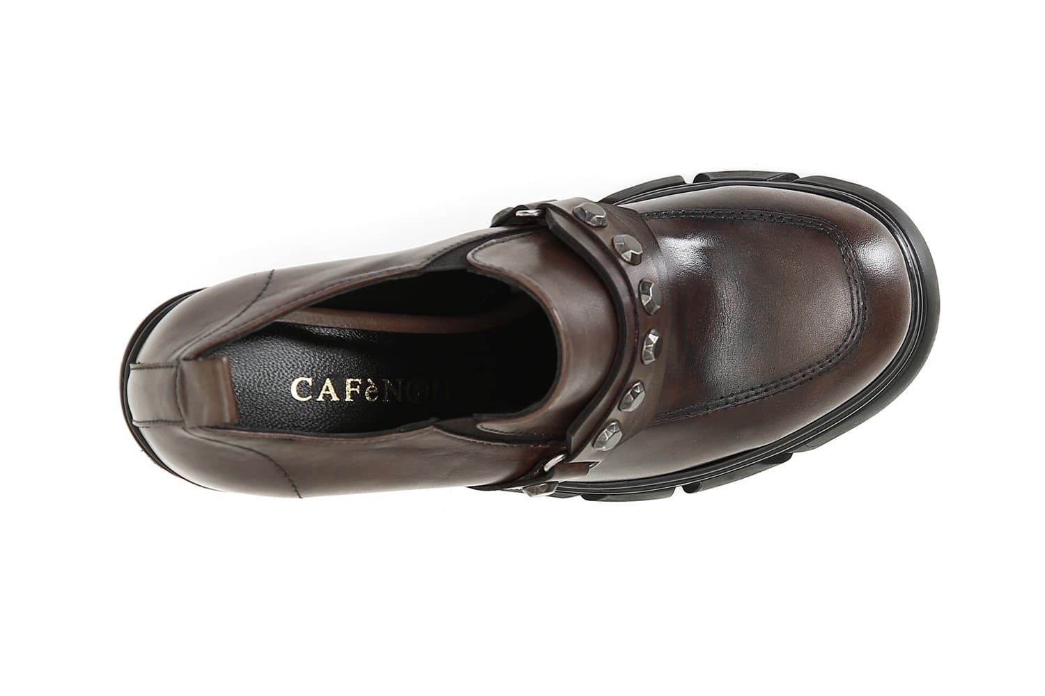MOCASSINO TACCO ALTO IN PELLE CON PASSANTE E BORCHIE in Loafer e mocassini 3A Moda Mare Sport - Bellaria Igea Marina, commercioVirtuoso.it