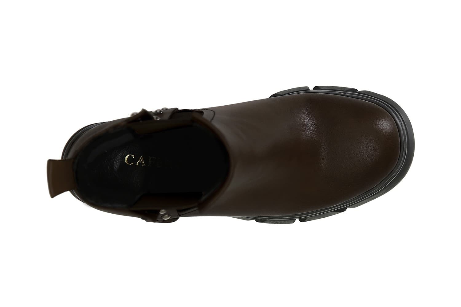 TRONCHETTO IN PELLE CON ELASTICO E BORCHIE in Stivali 3A Moda Mare Sport - Bellaria Igea Marina, commercioVirtuoso.it