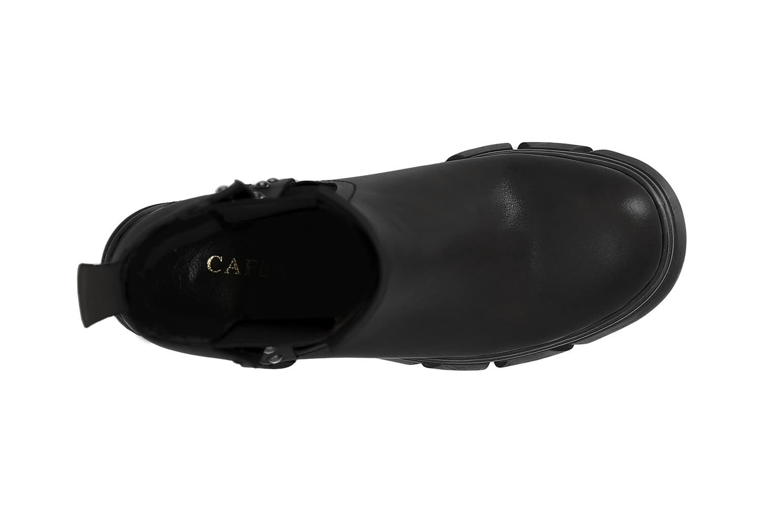 TRONCHETTO IN PELLE CON ELASTICO E BORCHIE in Stivali 3A Moda Mare Sport - Bellaria Igea Marina, commercioVirtuoso.it