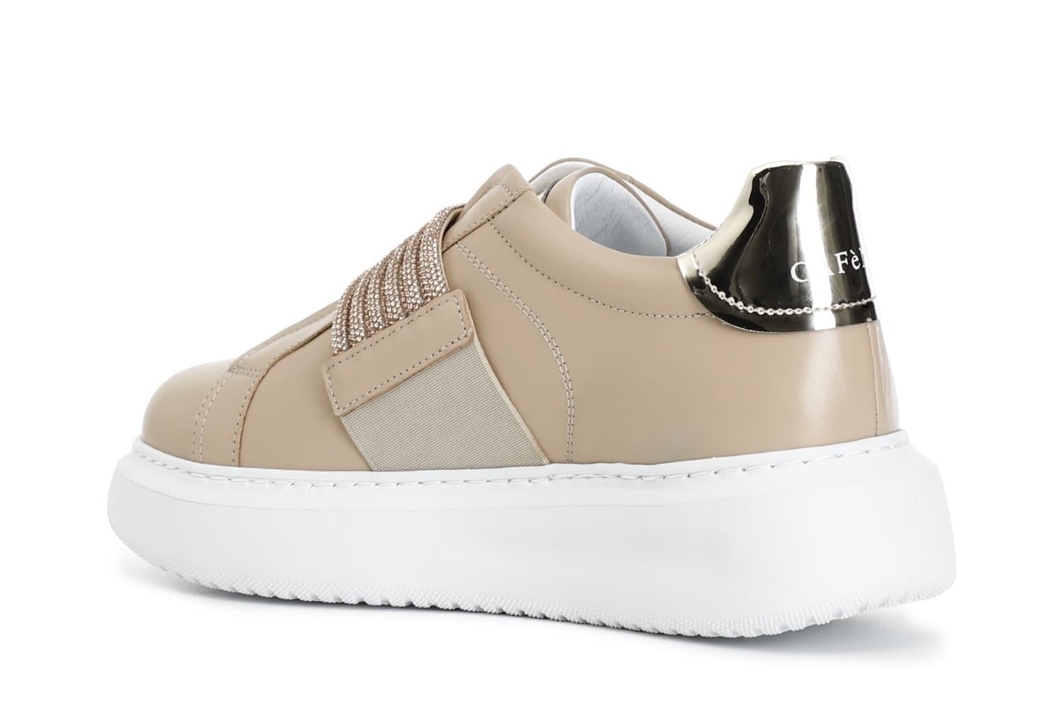 SNEAKERS IN PELLE CON ACCESSORIO STRASSE ELASTICI in Sneaker casual 3A Moda Mare Sport - Bellaria Igea Marina, commercioVirtuoso.it