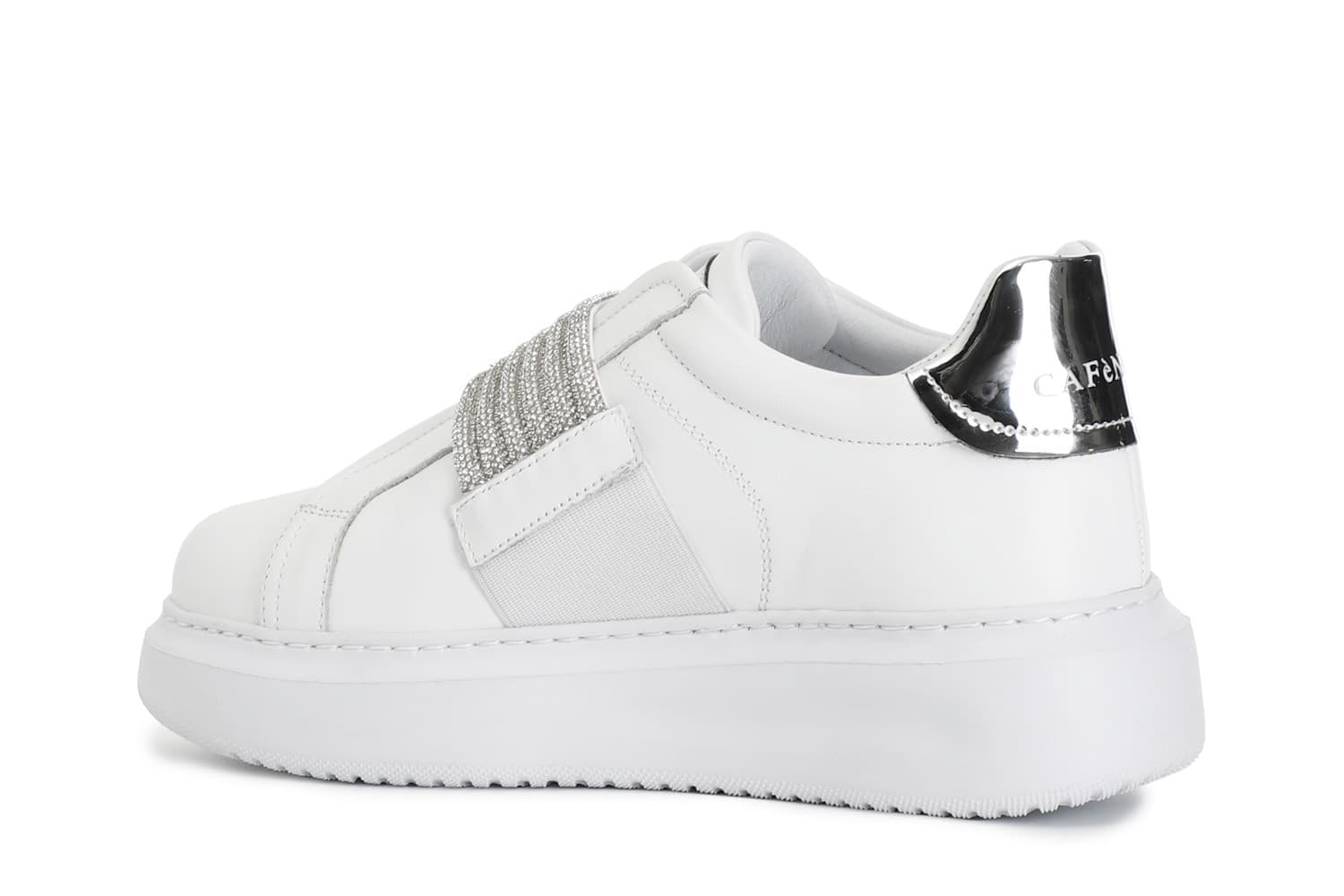 SNEAKERS IN PELLE CON ACCESSORIO STRASSE ELASTICI in Sneaker casual 3A Moda Mare Sport - Bellaria Igea Marina, commercioVirtuoso.it
