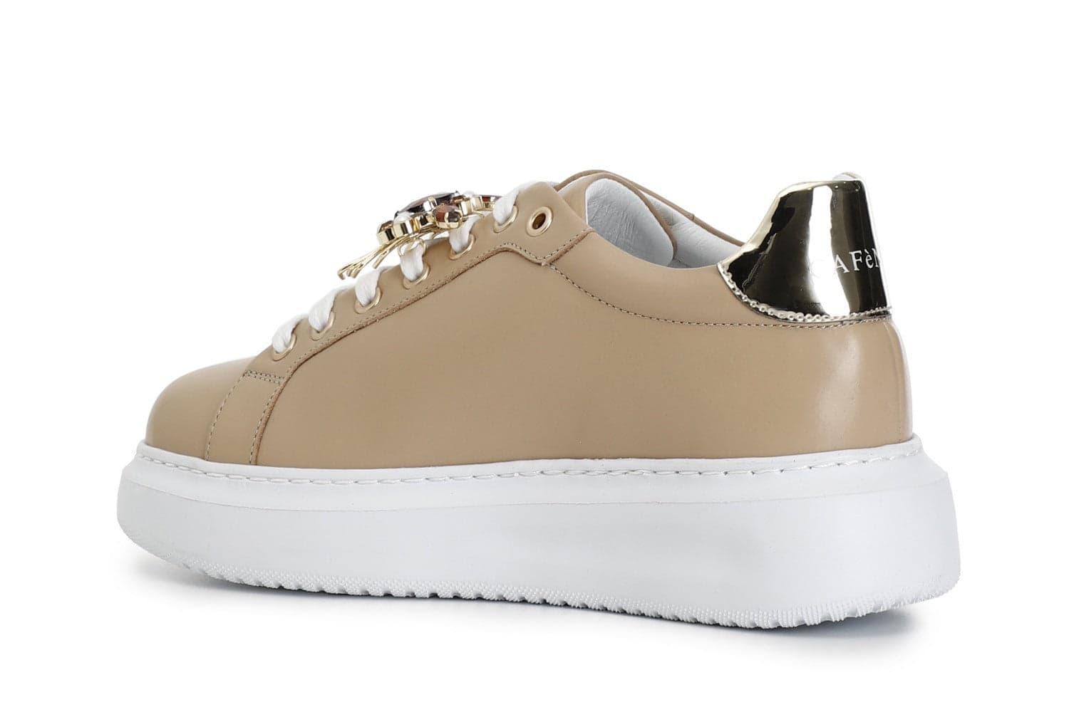 SNEAKERS IN PELLE CON ACCESSORIO GIOIELLO in Sneaker casual 3A Moda Mare Sport - Bellaria Igea Marina, commercioVirtuoso.it