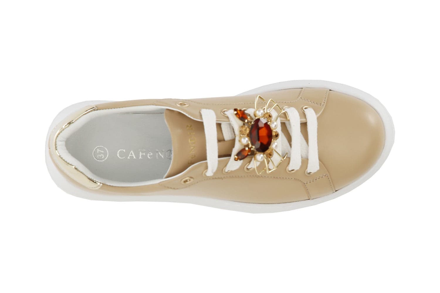 SNEAKERS IN PELLE CON ACCESSORIO GIOIELLO in Sneaker casual 3A Moda Mare Sport - Bellaria Igea Marina, commercioVirtuoso.it