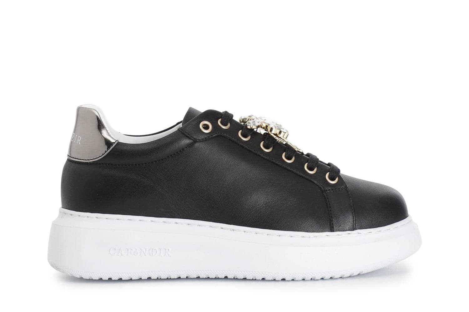 SNEAKERS IN PELLE CON ACCESSORIO GIOIELLO in Sneaker casual 3A Moda Mare Sport - Bellaria Igea Marina, commercioVirtuoso.it