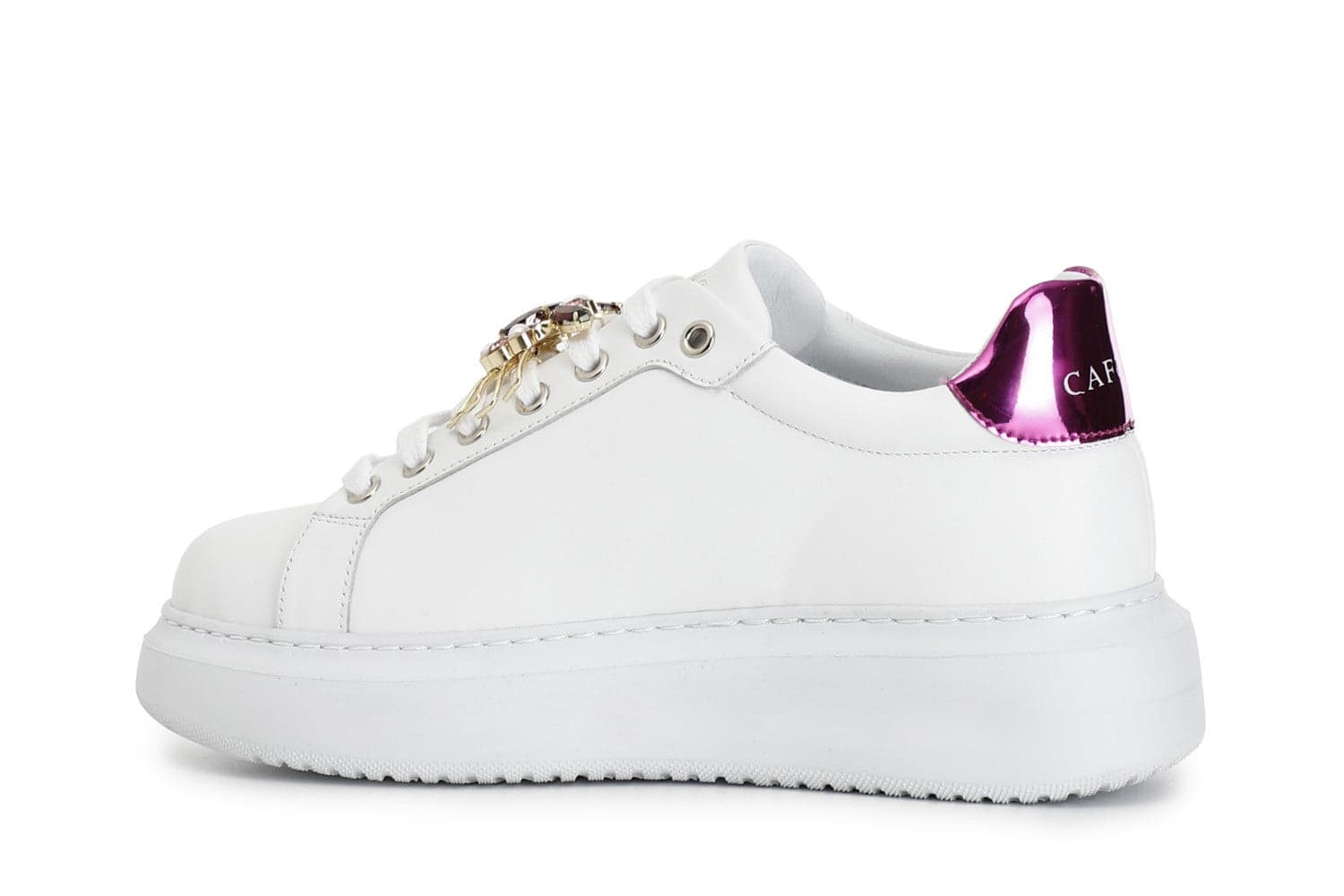 SNEAKERS IN PELLE CON ACCESSORIO GIOIELLO in Sneaker casual 3A Moda Mare Sport - Bellaria Igea Marina, commercioVirtuoso.it