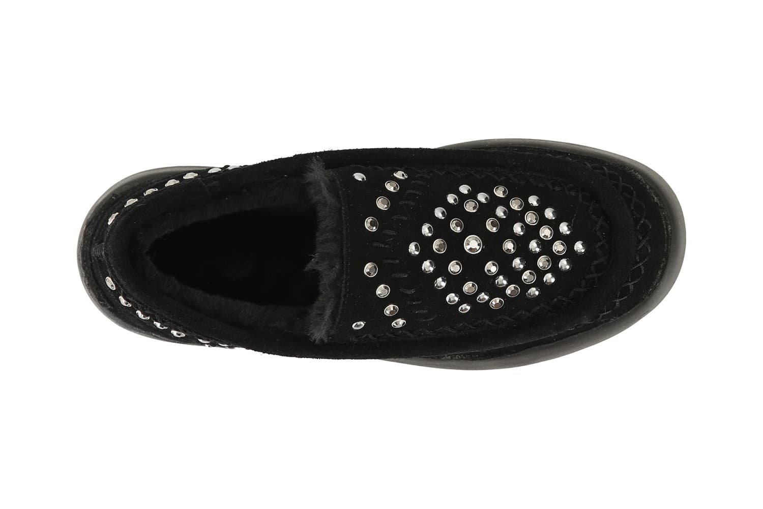 MOCASSINO IN PELLE SCAMOSCIATA CON STRASS BORCHIE E INFILATURE in Loafer e mocassini 3A Moda Mare Sport - Bellaria Igea Marina, commercioVirtuoso.it