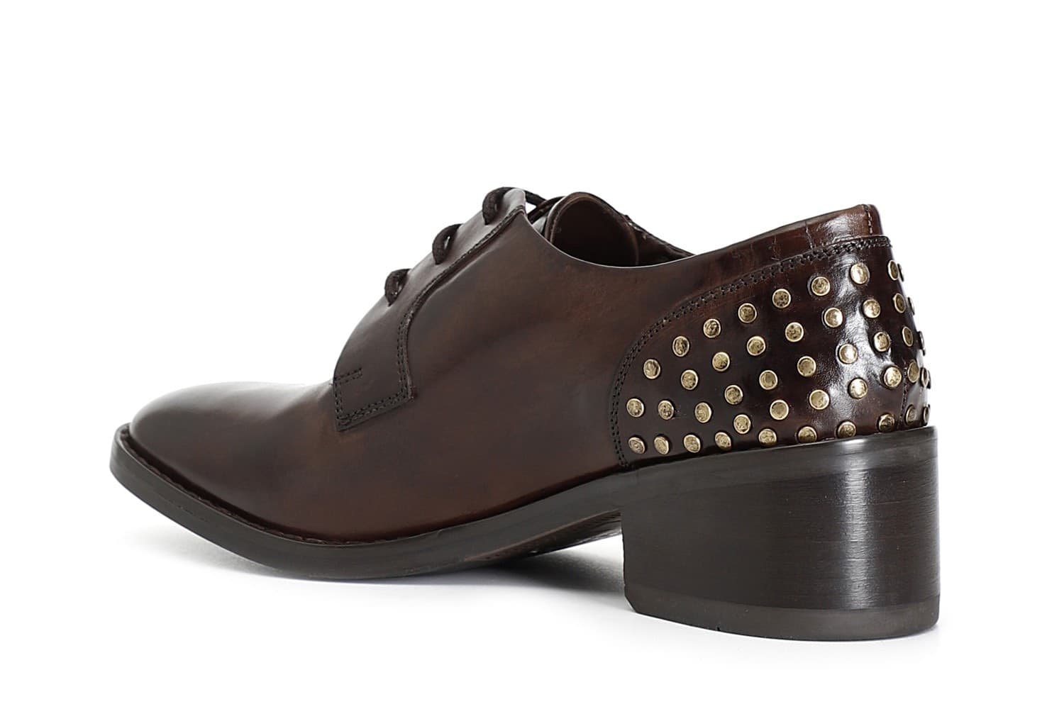 SCARPA ALLACCIATA IN PELLE CON BORCHIE in Scarpe col tacco 3A Moda Mare Sport - Bellaria Igea Marina, commercioVirtuoso.it