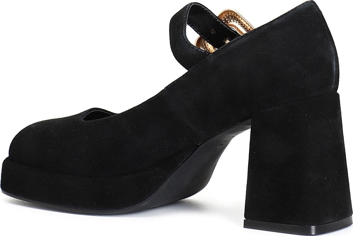 DECOLLETE' IN CAMOSCIO CON LACCIO E FIBBIA in Scarpe col tacco 3A Moda Mare Sport - Bellaria Igea Marina, commercioVirtuoso.it