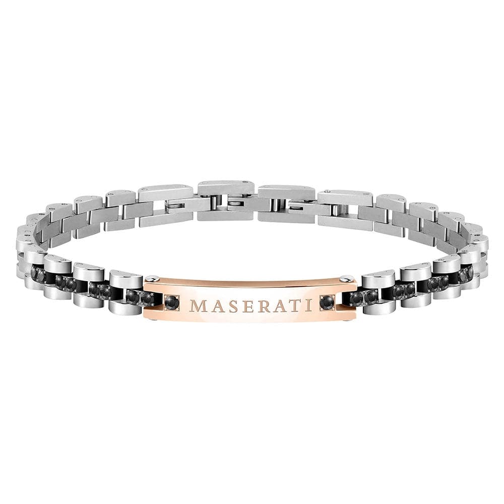 Bracciale MASERATI uomo Tag acciaio / nero / oro rosa in Bracciali Web Time Orologi - Milano, commercioVirtuoso.it
