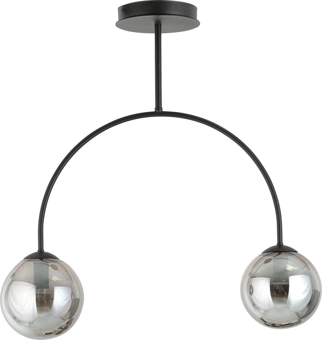 Plafoniera Moderna Archi 2 Luci In Acciaio Nero E Vetro Fumè in Plafoniere LuceArt - Montecorvino Pugliano, commercioVirtuoso.it
