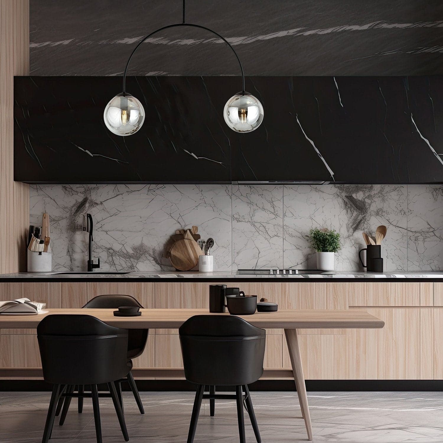 Plafoniera Moderna Archi 2 Luci In Acciaio Nero E Vetro Fumè in Plafoniere LuceArt - Montecorvino Pugliano, commercioVirtuoso.it
