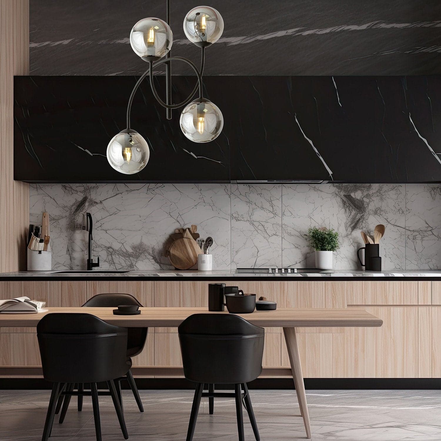 Plafoniera Moderna Archi 4 Luci In Acciaio Nero E Vetro Fumè in Plafoniere LuceArt - Montecorvino Pugliano, commercioVirtuoso.it