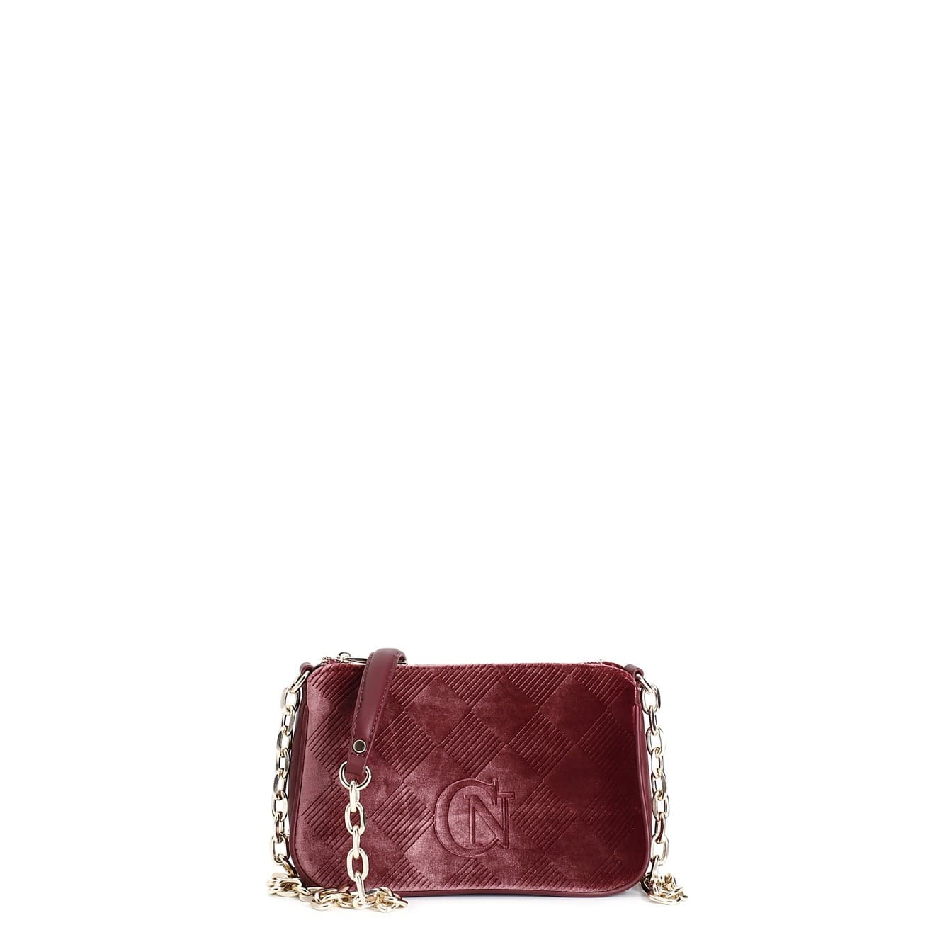 TRACOLLINA IN VELLUTO EMBOSSED CON CATENA in Pochette e Clutch 3A Moda Mare Sport - Bellaria Igea Marina, commercioVirtuoso.it