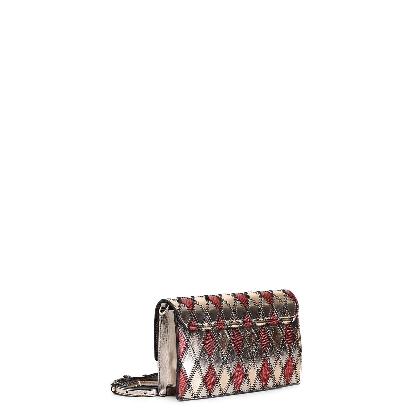 POCHETTE ROMBI PATCHWORK E ACCESSORIO CON STRASS in Pochette e Clutch 3A Moda Mare Sport - Bellaria Igea Marina, commercioVirtuoso.it