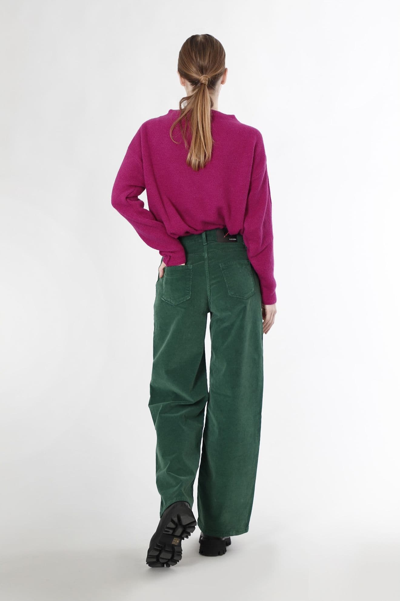 PANTALONE WIDE LEG IN VELLUTO TINTO CAPO in Leggings 3A Moda Mare Sport - Bellaria Igea Marina, commercioVirtuoso.it