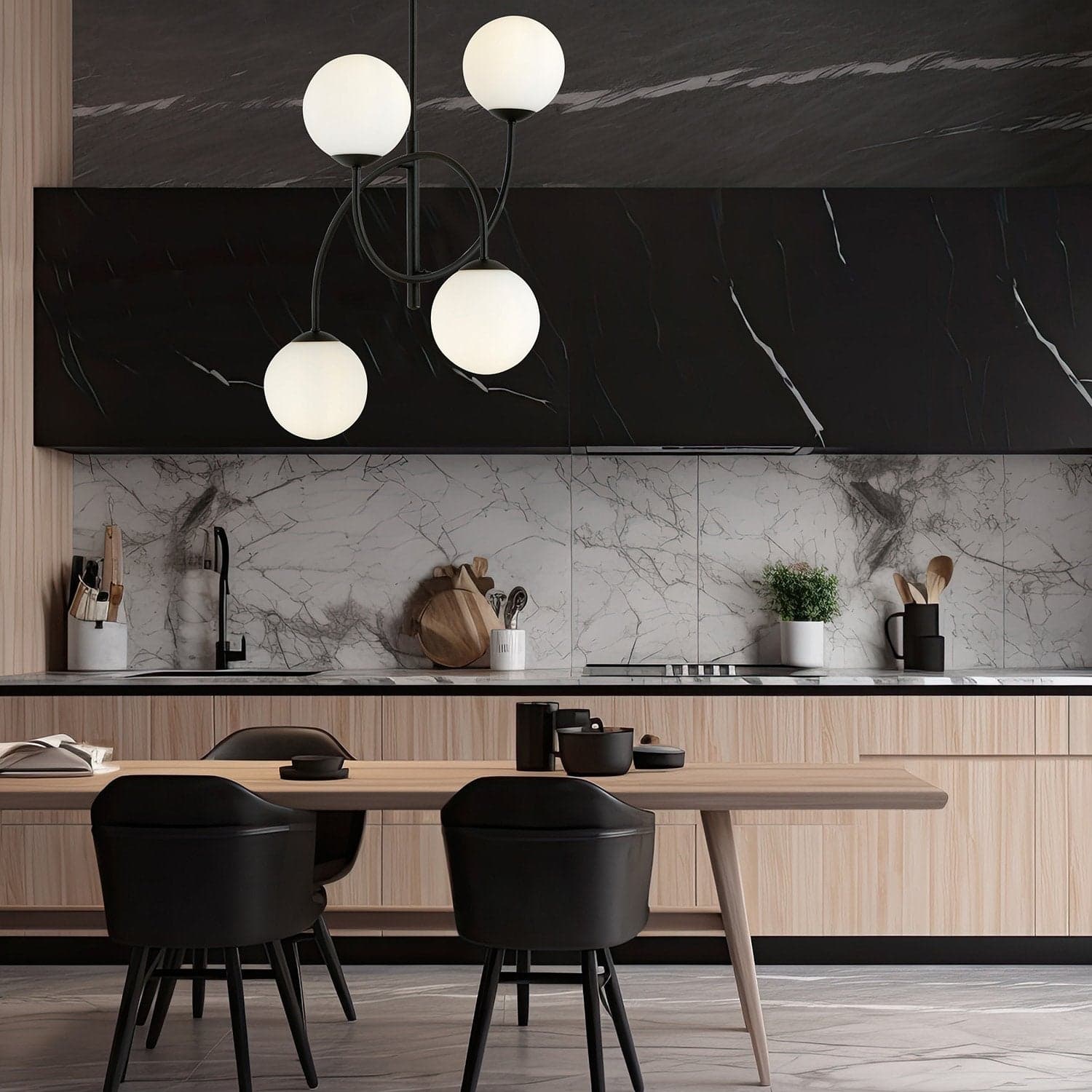 Plafoniera Moderna Archi 4 Luci In Acciaio Nero E Vetro Bianco in Plafoniere LuceArt - Montecorvino Pugliano, commercioVirtuoso.it