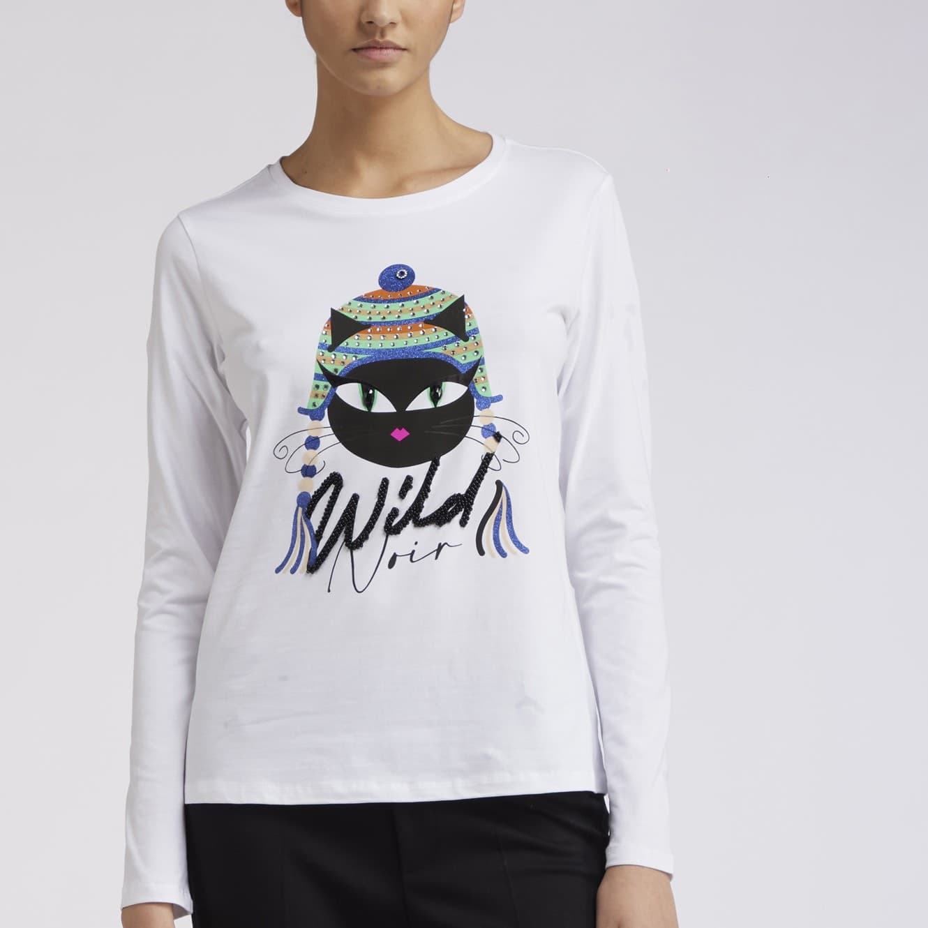 TSHIRT STAMPA CAT NOIR PERUVIANO in T-shirt 3A Moda Mare Sport - Bellaria Igea Marina, commercioVirtuoso.it