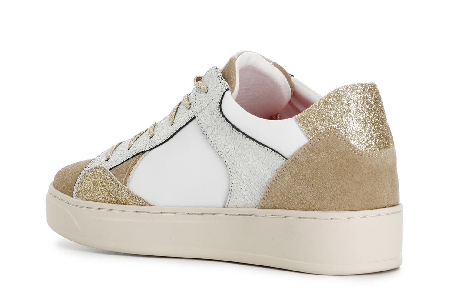 SNEAKERS IN PELLE E PELLE SCAMOSCIATA CON RIPORTI EFFETTO METALLICO in Sneaker casual 3A Moda Mare Sport - Bellaria Igea Marina, commercioVirtuoso.it