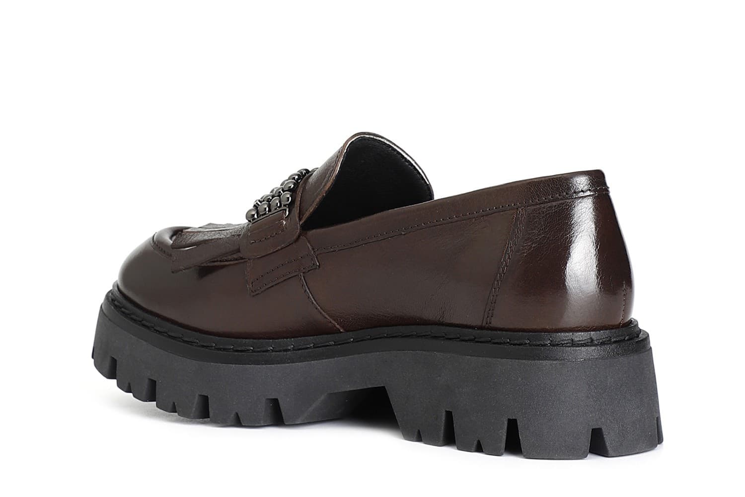 MOCASSINO CON FRANGE IN PELLE CON ACCESSORIO in Loafer e mocassini 3A Moda Mare Sport - Bellaria Igea Marina, commercioVirtuoso.it