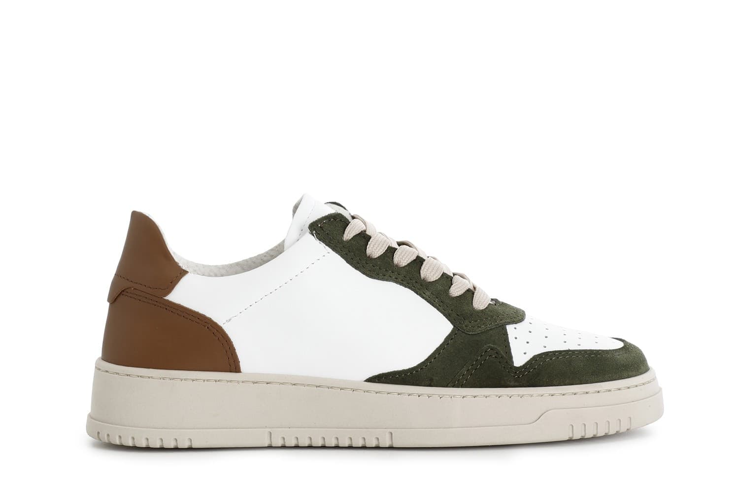 SNEAKERS ALLACCIATA IN PELLE E CAMOSCIO