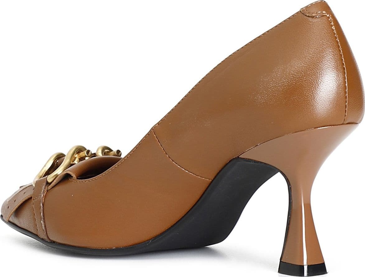 DECOLLETE IN PELLE CON ACCESSORIO TACCO70 in Scarpe col tacco 3A Moda Mare Sport - Bellaria Igea Marina, commercioVirtuoso.it