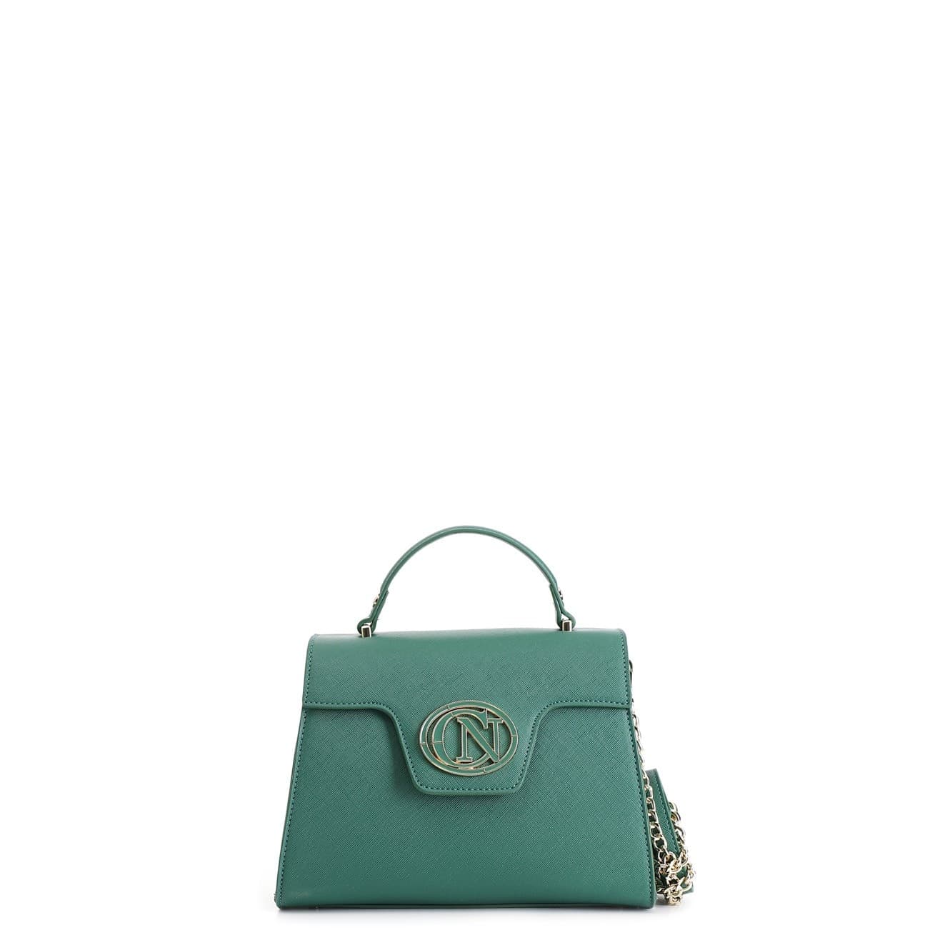 BORSA A MANO CON PATTINA IN SAFFIANO CONLOGO OVALE SMALTATO IN TONO in Borse a tracolla 3A Moda Mare Sport - Bellaria Igea Marina, commercioVirtuoso.it