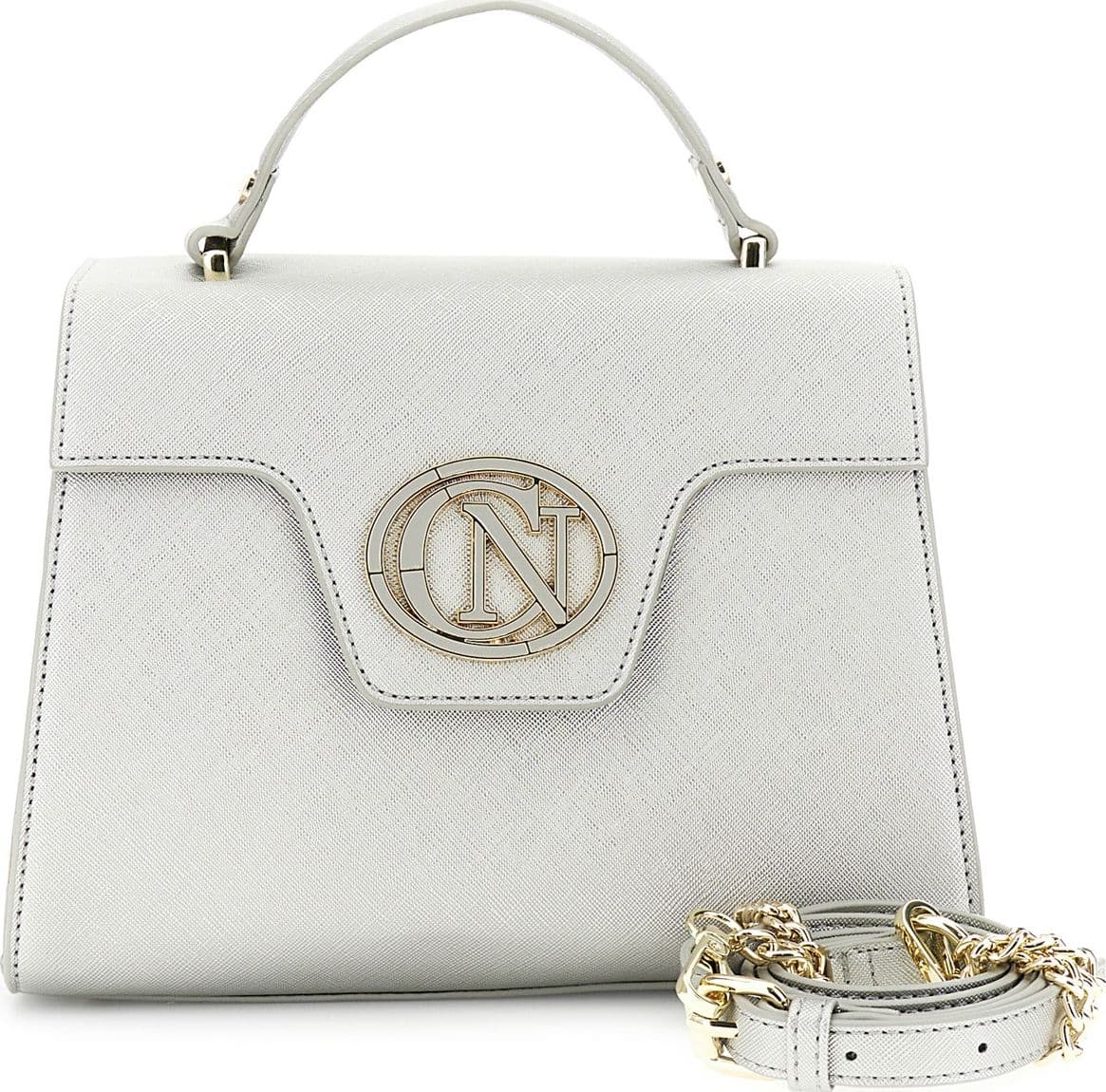 BORSA A MANO CON PATTINA IN SAFFIANO CONLOGO OVALE SMALTATO IN TONO in Borse a tracolla 3A Moda Mare Sport - Bellaria Igea Marina, commercioVirtuoso.it