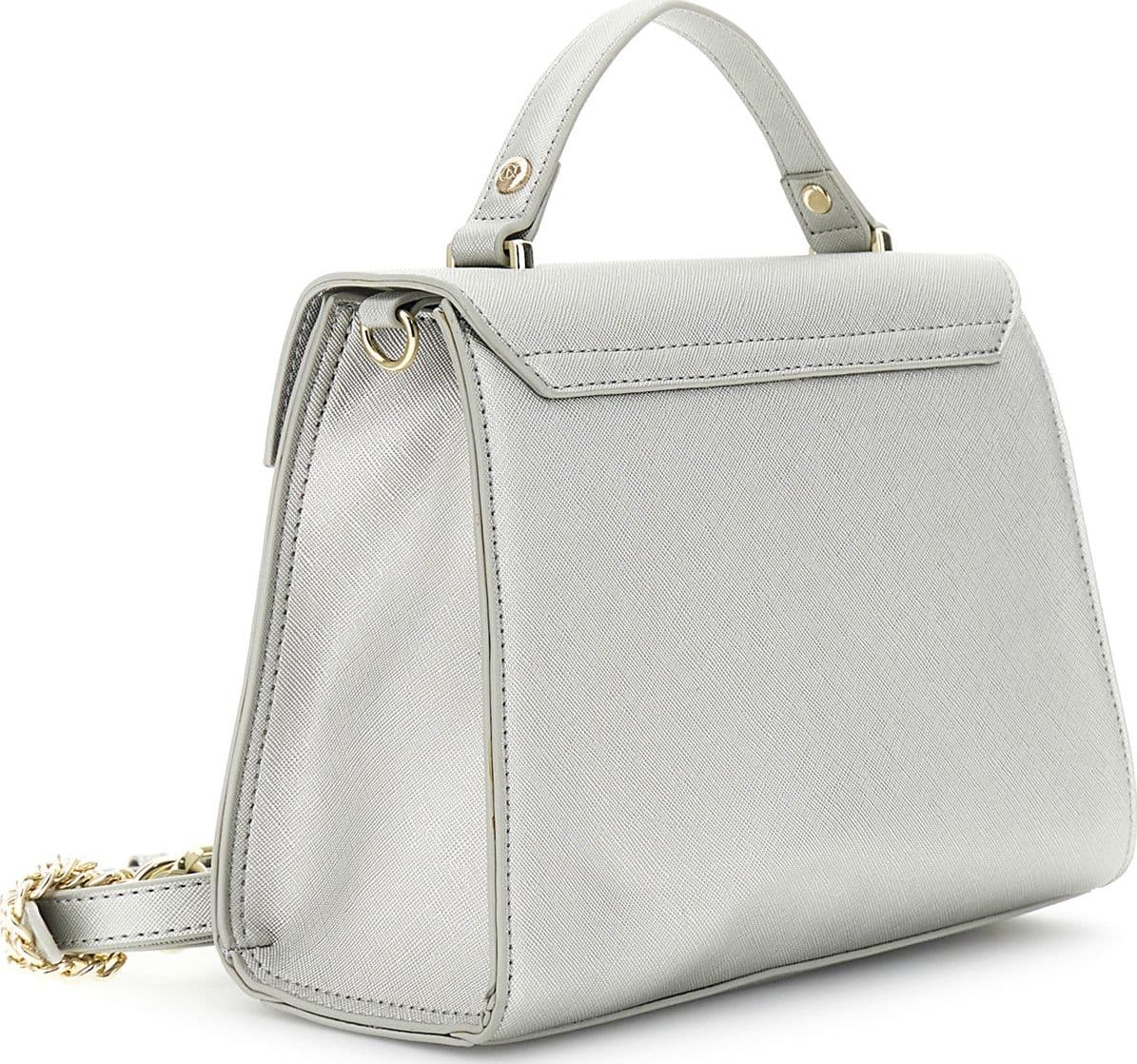 BORSA A MANO CON PATTINA IN SAFFIANO CONLOGO OVALE SMALTATO IN TONO in Borse a tracolla 3A Moda Mare Sport - Bellaria Igea Marina, commercioVirtuoso.it