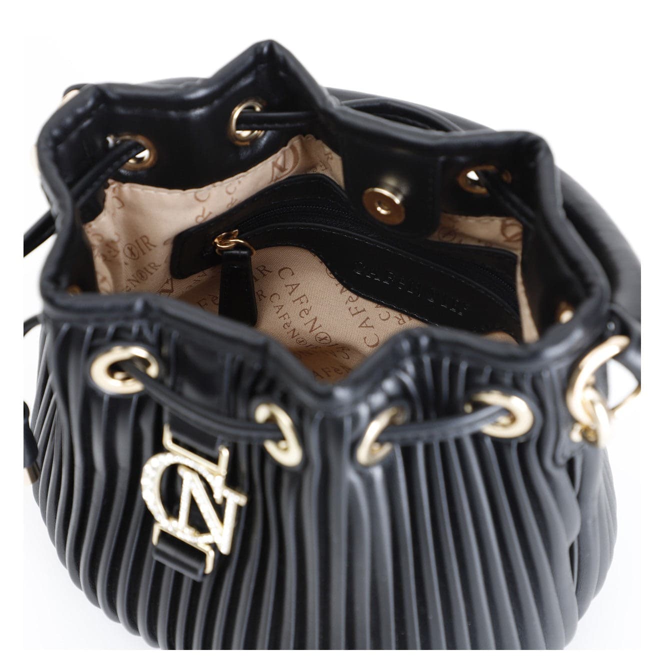 SECCHIELLO CON COULISSE IN MATERIALE METALLIZZATO PLISSE' , CON LOGO IN METALLO in Bidoni dei rifiuti 3A Moda Mare Sport - Bellaria Igea Marina, commercioVirtuoso.it